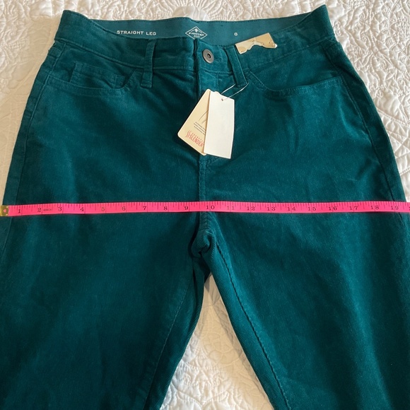St. John's Bay Teal Straight Corduroy Pants Women's Size 8 Mid Rise - Picture 3 of 10